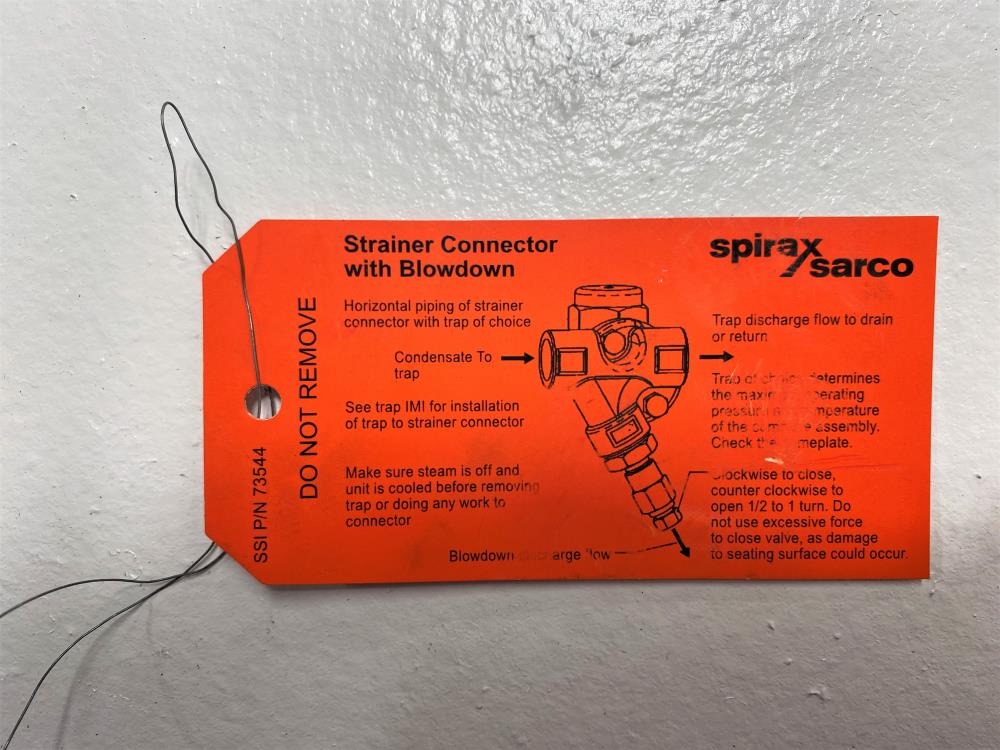 Spirax Sarco 3/4" NPT CF8 Strainer Connector w/ Blowdown